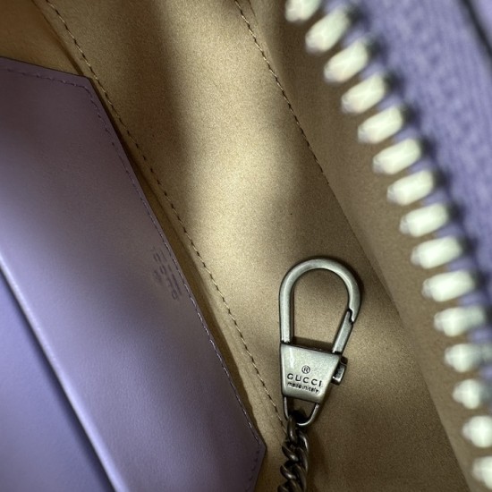 Gucci GG Marmont mini shoulder bag purple 699514 Gucci GG Marmont mini shoulder bag purple 699514