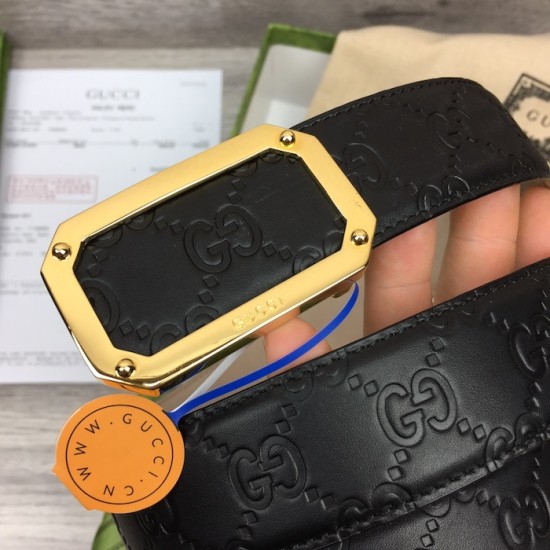 Gucci Signature Leather Belt Black Gucci Signature Leather Belt Black
