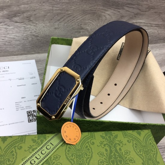 Gucci Signature leather belt Blue Gucci Signature leather belt Blue