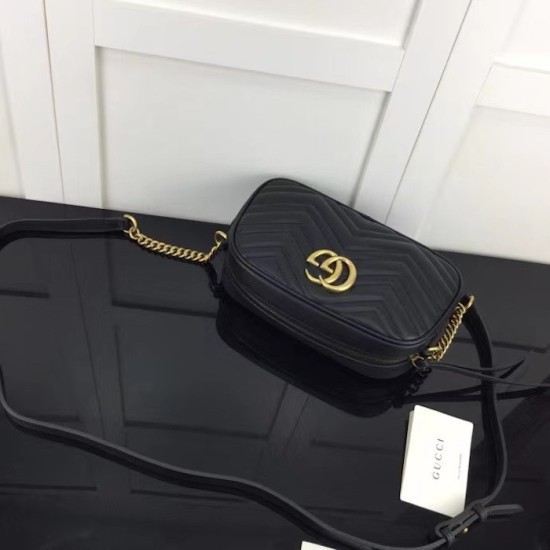 Gucci GG Marmont small shoulder bag ‎Black 447632