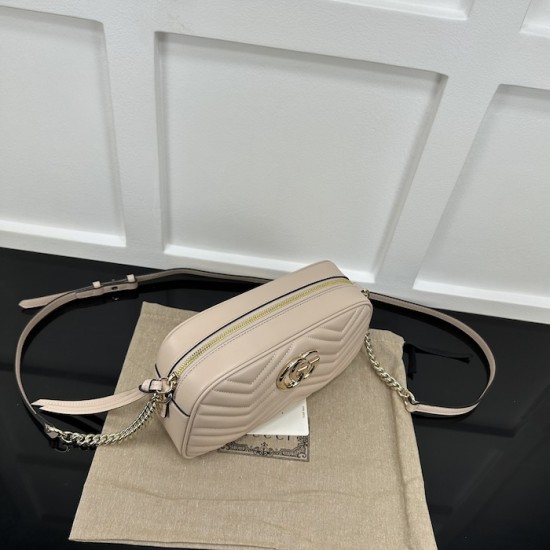 Gucci GG Marmont small shoulder bag nude 447632