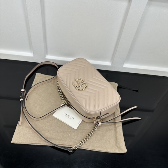 Gucci GG Marmont small shoulder bag nude 447632