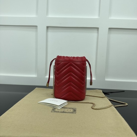 Gucci GG Marmont mini bucket bag Red ‎575163