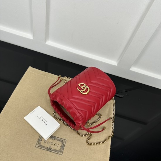 Gucci GG Marmont mini bucket bag Red ‎575163