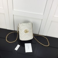 Gucci GG Marmont mini bucket bag White ‎575163