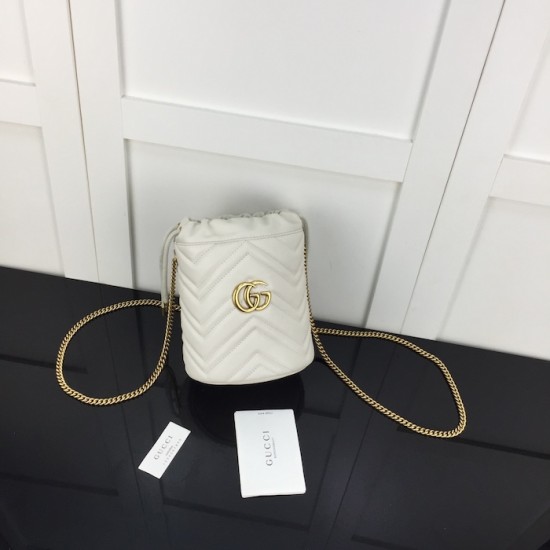 Gucci GG Marmont mini bucket bag White ‎575163