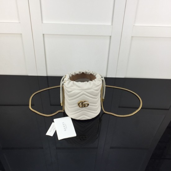 Gucci GG Marmont mini bucket bag White ‎575163