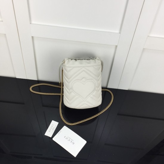 Gucci GG Marmont mini bucket bag White ‎575163