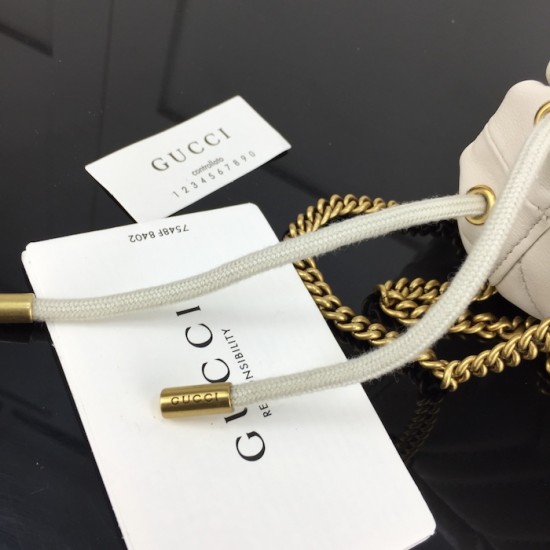 Gucci GG Marmont mini bucket bag White ‎575163