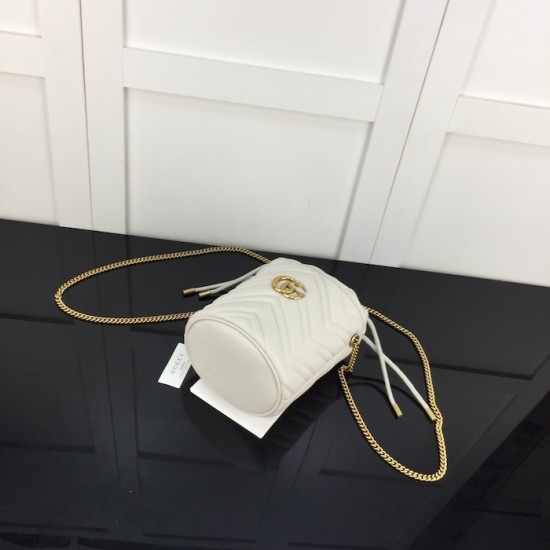Gucci GG Marmont mini bucket bag White ‎575163