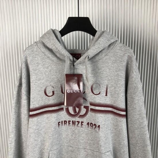 Gucci Printed cotton jersey hooded sweatshirt Grey Gucci Printed cotton jersey hooded sweatshirt Grey
