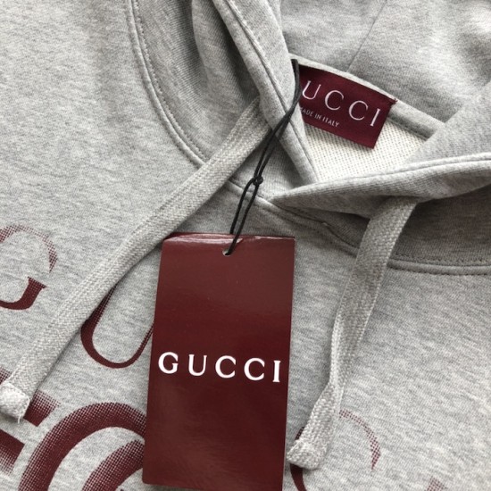 Gucci Printed cotton jersey hooded sweatshirt Grey Gucci Printed cotton jersey hooded sweatshirt Grey