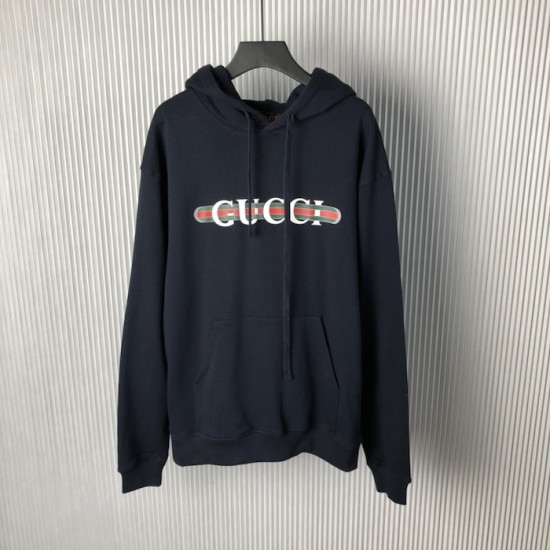 Gucci Printed cotton jersey hooded sweatshirt Navy Gucci Printed cotton jersey hooded sweatshirt Navy