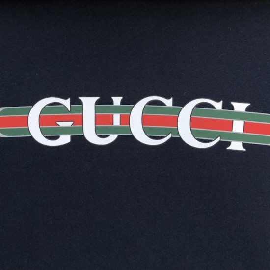 Gucci Printed cotton jersey hooded sweatshirt Navy Gucci Printed cotton jersey hooded sweatshirt Navy