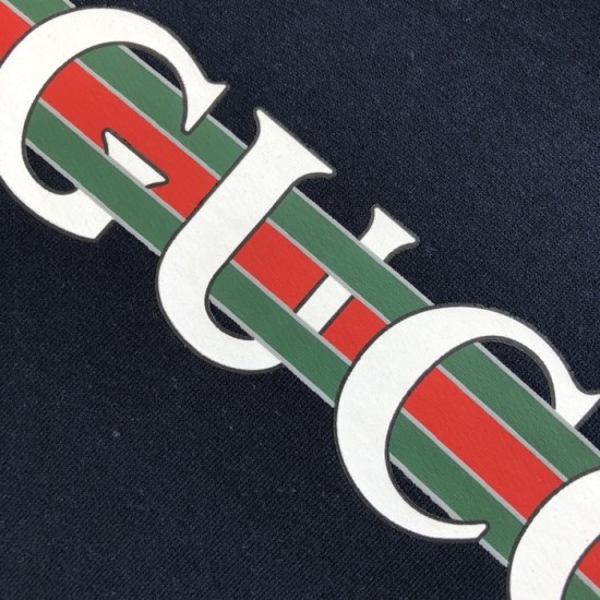 Gucci Printed cotton jersey hooded sweatshirt Navy Gucci Printed cotton jersey hooded sweatshirt Navy