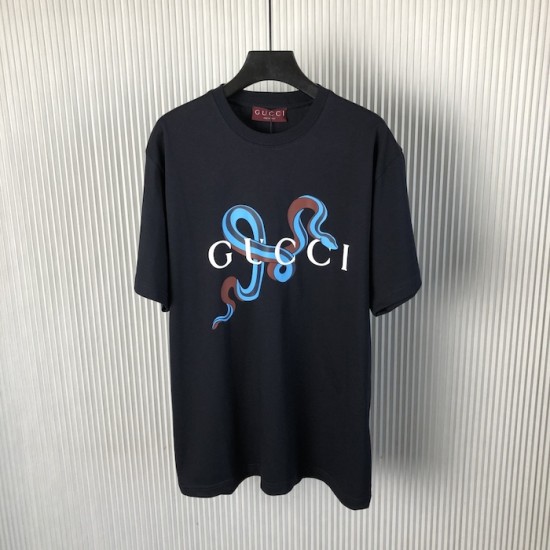 Gucci Printed medium cotton jersey T-shirt Navy Gucci Printed medium cotton jersey T-shirt Navy