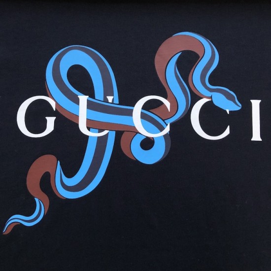 Gucci Printed medium cotton jersey T-shirt Navy Gucci Printed medium cotton jersey T-shirt Navy