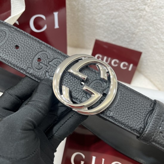 Gucci Wide belt with Interlocking G buckle Black Gucci Wide belt with Interlocking G buckle Black