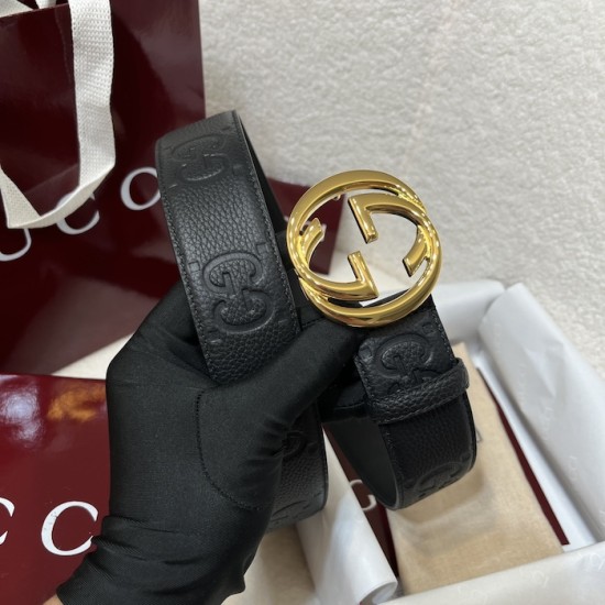 Gucci Wide belt with Interlocking G buckle Black Gucci Wide belt with Interlocking G buckle Black