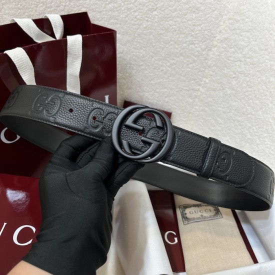 Gucci Wide belt with Interlocking G buckle Black Gucci Wide belt with Interlocking G buckle Black
