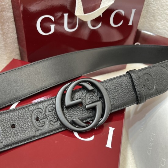 Gucci Wide belt with Interlocking G buckle Black Gucci Wide belt with Interlocking G buckle Black