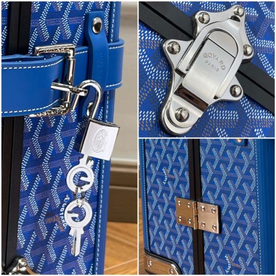 Goyard Bourget PM Trolley Case Blue Goyard Bourget PM Trolley Case Blue
