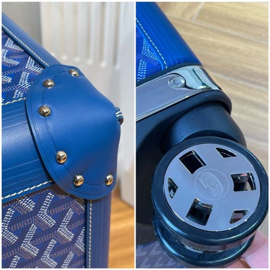 Goyard Bourget PM Trolley Case Blue Goyard Bourget PM Trolley Case Blue