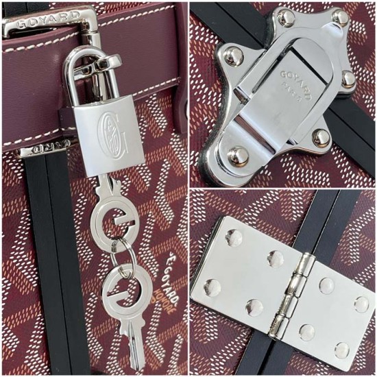 Goyard Bourget PM Trolley Case Burgundy Goyard Bourget PM Trolley Case Burgundy