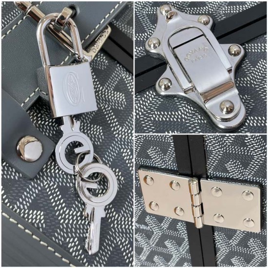 Goyard Bourget PM Trolley Case Grey Goyard Bourget PM Trolley Case Grey