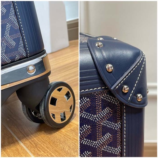 Goyard Bourget PM Trolley Case Navy Goyard Bourget PM Trolley Case Navy