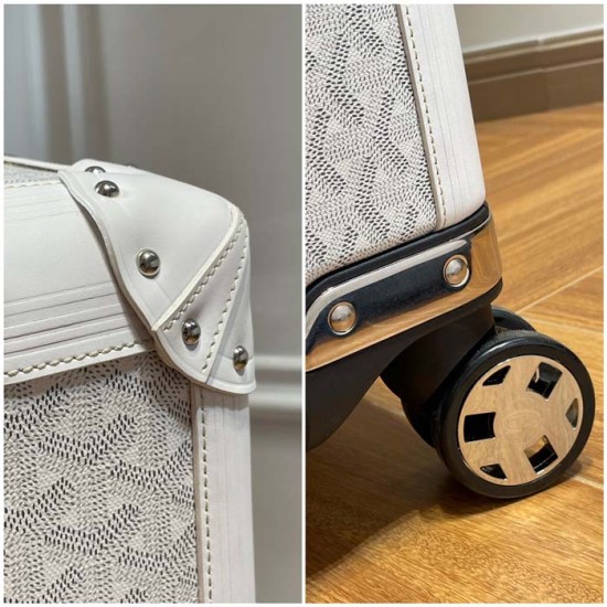 Goyard Bourget PM Trolley Case White Goyard Bourget PM Trolley Case White