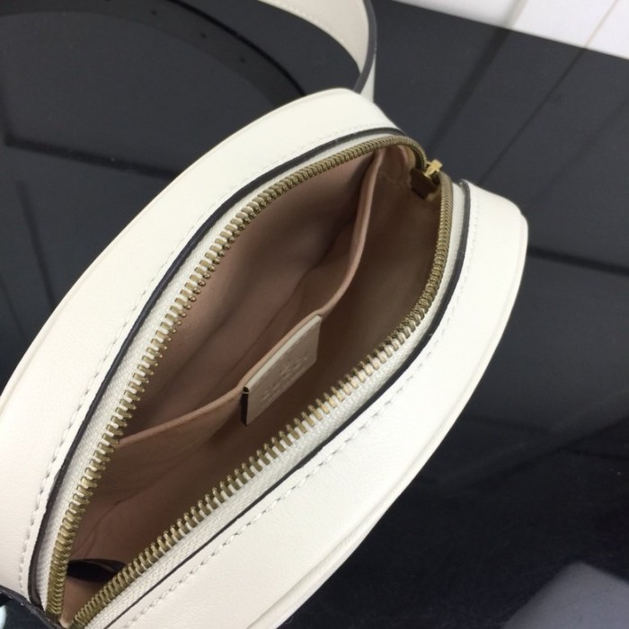 Gucci GG Marmont matelassé leather belt bag white
