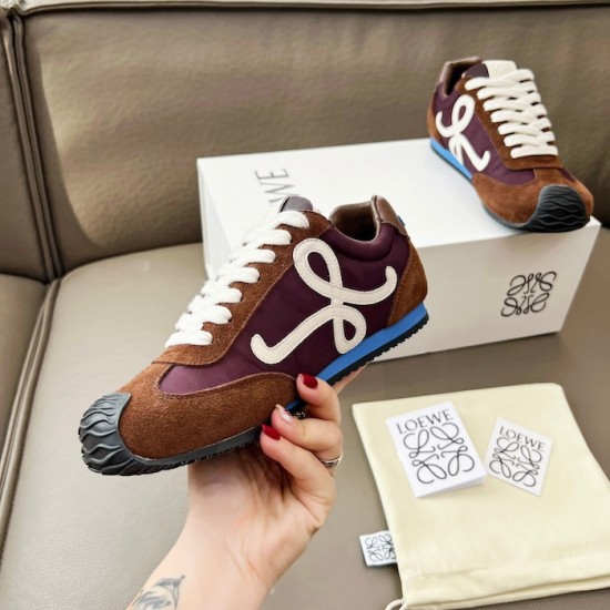 Loewe Ballet Runner 2.0 in nylon and calfskin white/brown Loewe Ballet Runner 2.0 in nylon and calfskin white/brown
