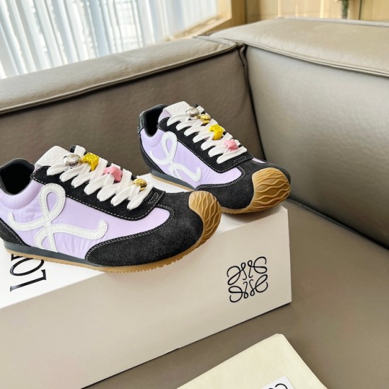 Loewe Ballet Runner 2.0 in nylon and calfskin black/purple Loewe Ballet Runner 2.0 in nylon and calfskin black/purple
