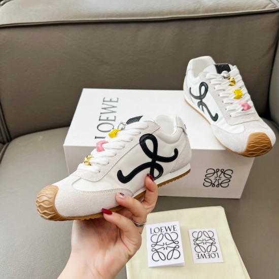 Loewe Ballet Runner 2.0 in nylon and calfskin white/black Loewe Ballet Runner 2.0 in nylon and calfskin white/black