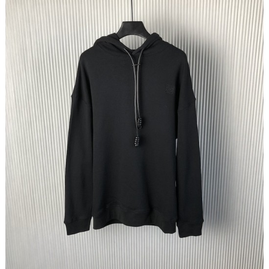 Loewe Relaxed fit hoodie in black cotton Loewe Relaxed fit hoodie in black cotton
