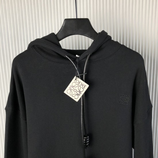 Loewe Relaxed fit hoodie in black cotton Loewe Relaxed fit hoodie in black cotton