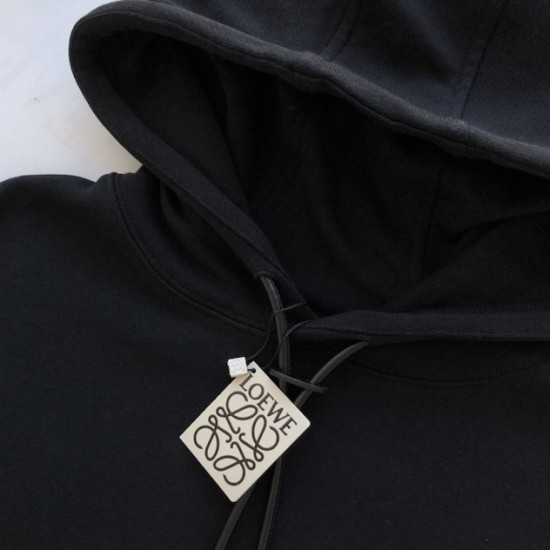Loewe Relaxed fit hoodie in black cotton Loewe Relaxed fit hoodie in black cotton