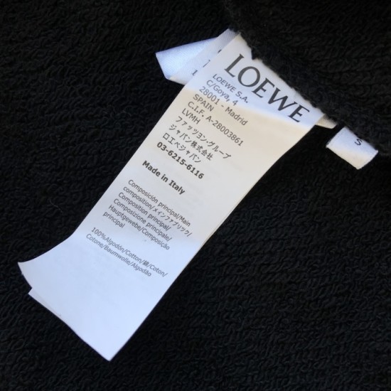Loewe Relaxed fit hoodie in black cotton Loewe Relaxed fit hoodie in black cotton