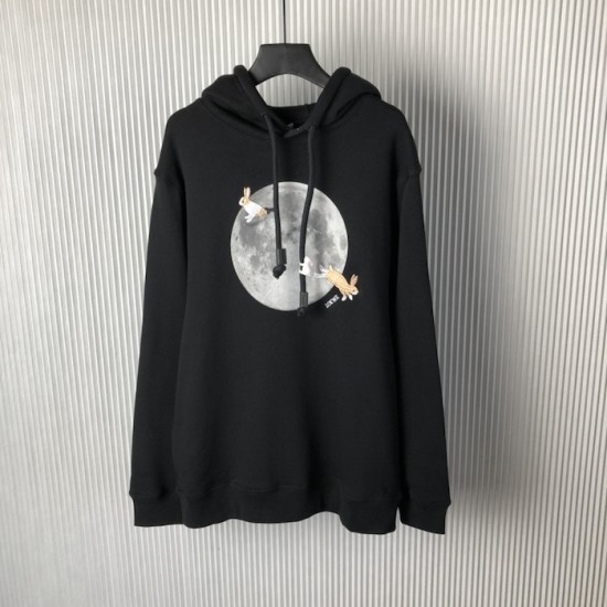 Loewe Relaxed fit hoodie in cotton Black Loewe Relaxed fit hoodie in cotton Black