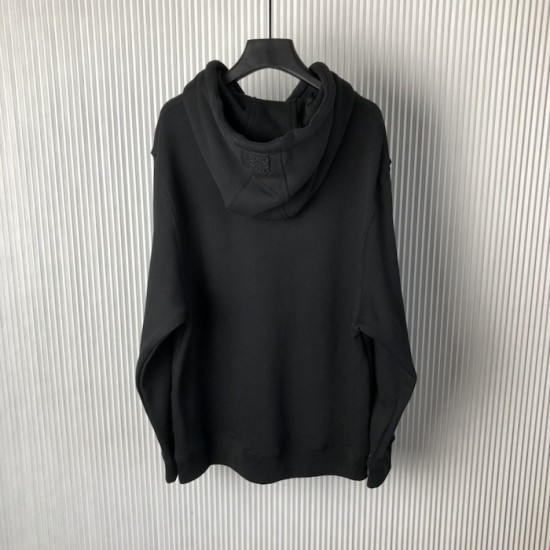 Loewe Relaxed fit hoodie in cotton Black Loewe Relaxed fit hoodie in cotton Black