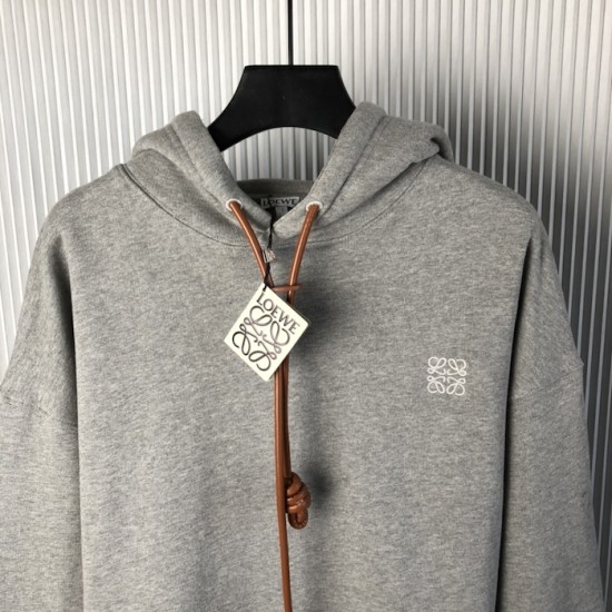 Loewe Relaxed fit hoodie in cotton Grey Loewe Relaxed fit hoodie in cotton Grey