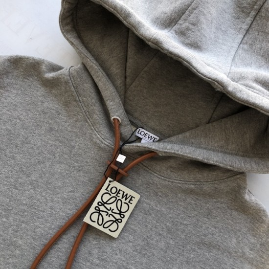 Loewe Relaxed fit hoodie in cotton Grey Loewe Relaxed fit hoodie in cotton Grey