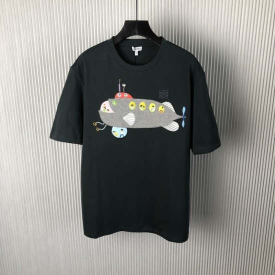 Loewe Relaxed fit T-shirt in cotton Dark Green Loewe Relaxed fit T-shirt in cotton Dark Green