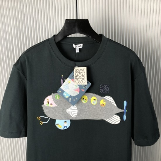 Loewe Relaxed fit T-shirt in cotton Dark Green Loewe Relaxed fit T-shirt in cotton Dark Green