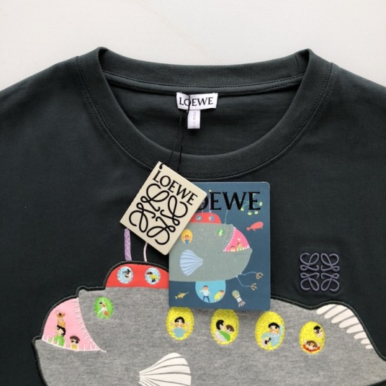 Loewe Relaxed fit T-shirt in cotton Dark Green Loewe Relaxed fit T-shirt in cotton Dark Green