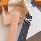 Louis Vuitton Damier Graphite LV Initiales 40MM Belt M9808 / Silver Buckle Louis Vuitton Damier Graphite LV Initiales 40MM Belt M9808 / Silver Buckle