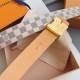 Louis Vuitton Damier Azur LV Initiales 40MM Belt M9609 Louis Vuitton Damier Azur LV Initiales 40MM Belt M9609