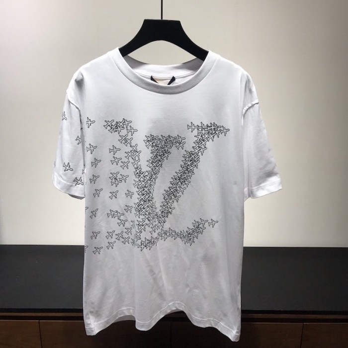 Buy Replica Louis Vuitton Signature Embroidered T-Shirt In White