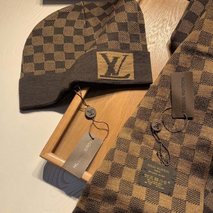 Louis Vuitton Brown/Black Petit Damier Wool Beanie Louis Vuitton | The  Luxury Closet